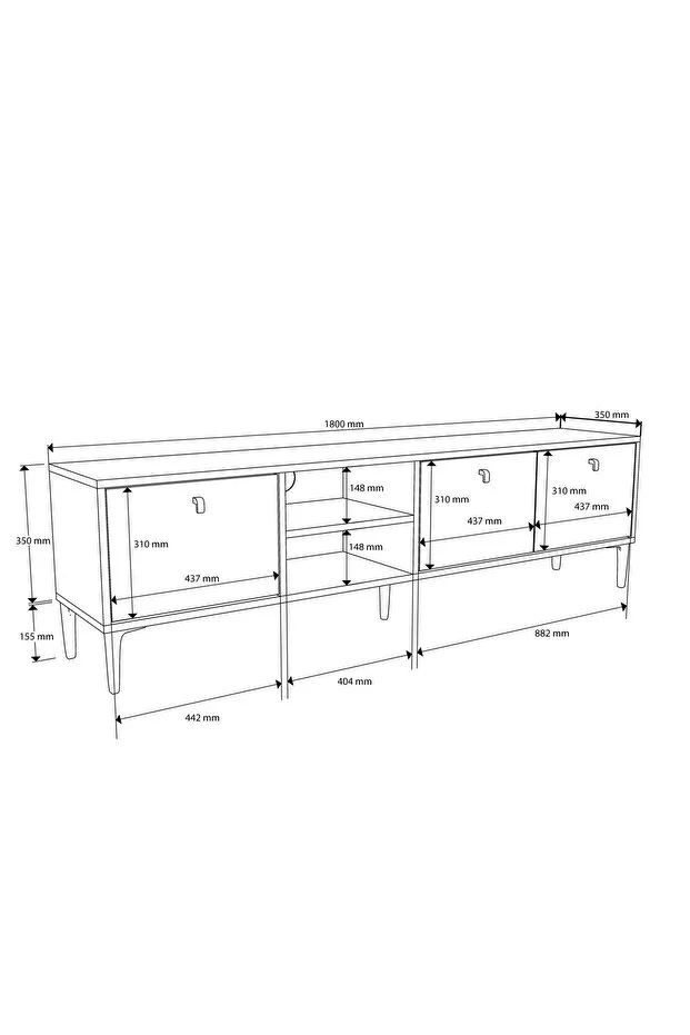 VisionLine TV Ünitesi – Antrasit & Kaplan